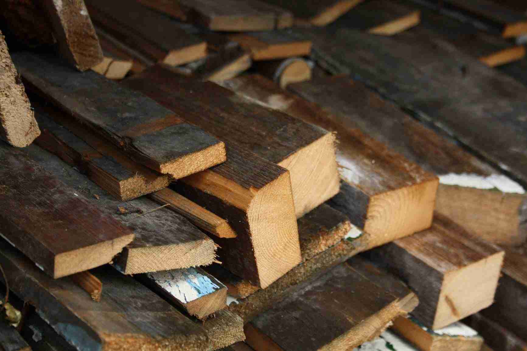 stack of lumber from home renovation project