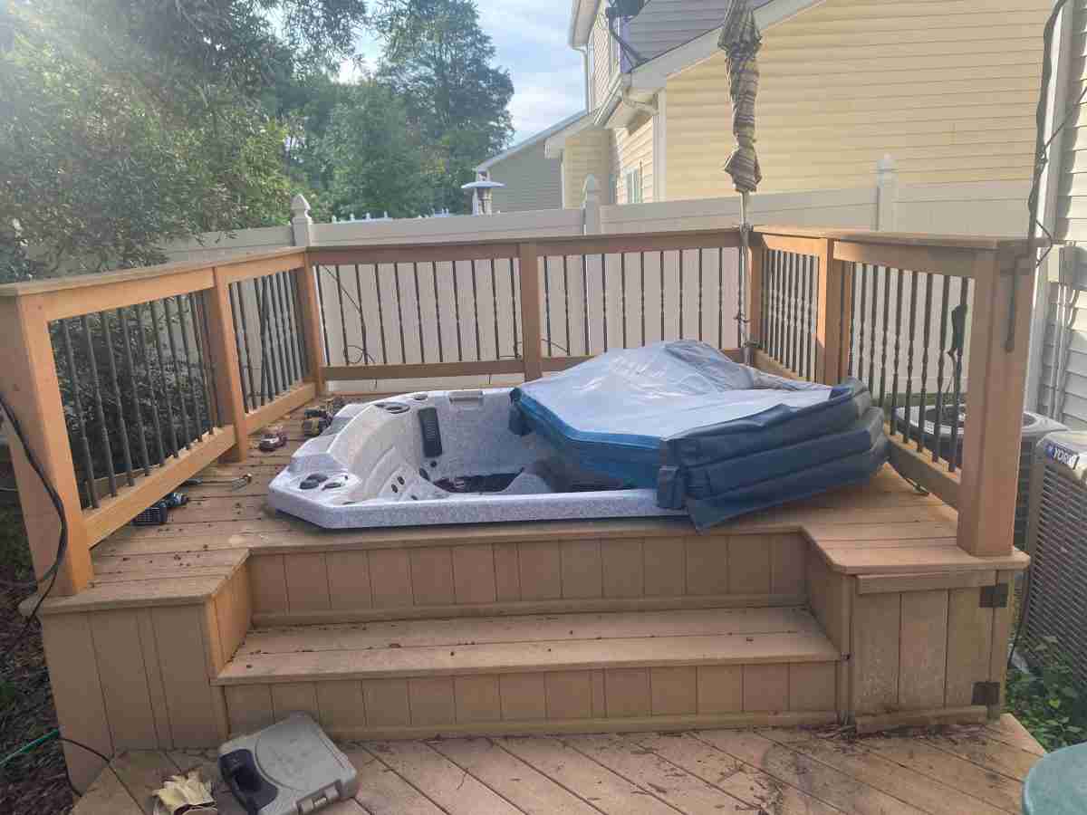 hot tub and deck removal