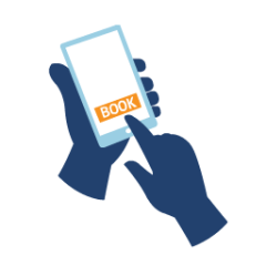 Booking junk removal appointment with digital device